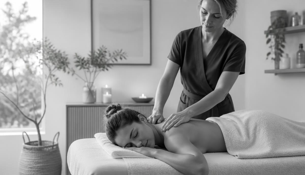 A relaxing therapeutic massage in a serene wellness studio
